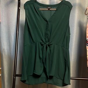 Torrid Sleeveless Tie Front Blouse